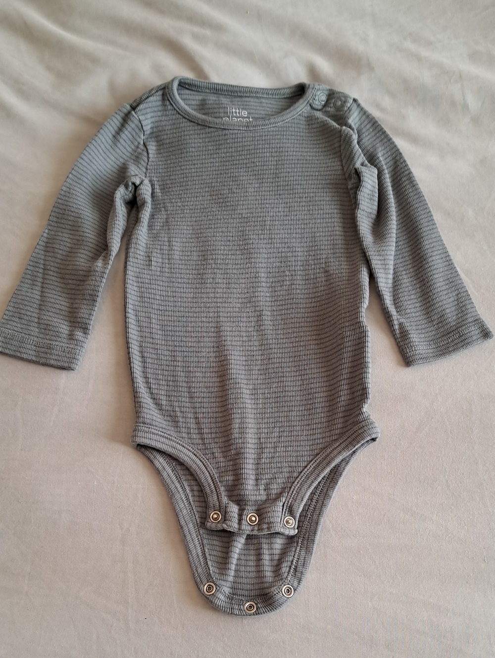Little Planet Organic Longsleeve Bodysuit Grey Textured - 18 Months